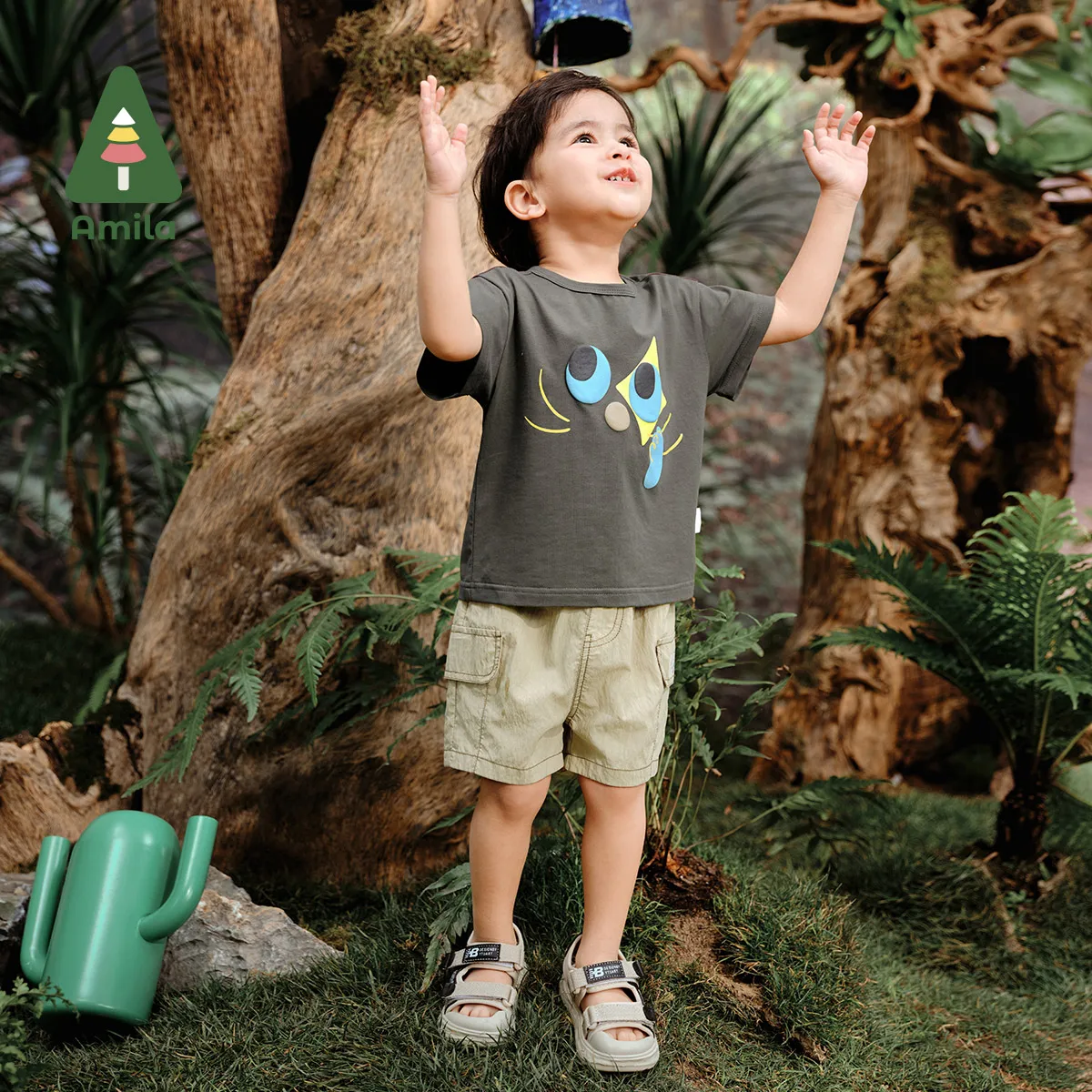 Amila Summer New Boys Bottom Cargo Style Fashion Sports Breathable Shorts Children's Clothing 0-6Y