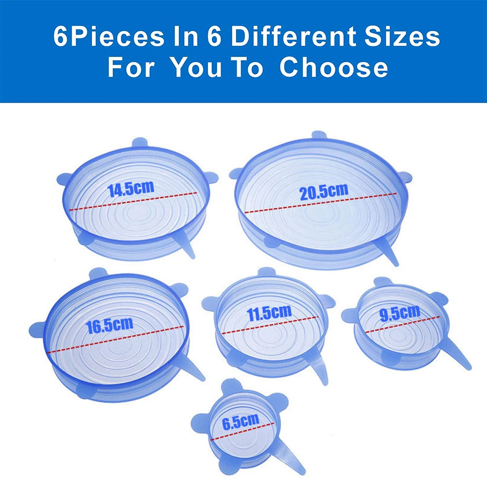 Silicone Covers Stretch Lids Reusable Airtight Food Wrap Keeping Fresh Seal Bowl Stretchy Wrap Food Storage