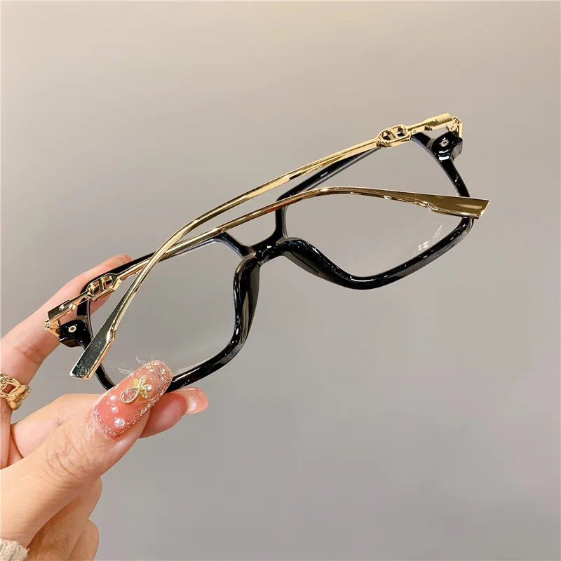Fashion Oversized Square Eyewear Retro Women's Anti-blue Light Bloking Metal Frame Glasses Trend Optical Computer Eyeglasses - Image 5