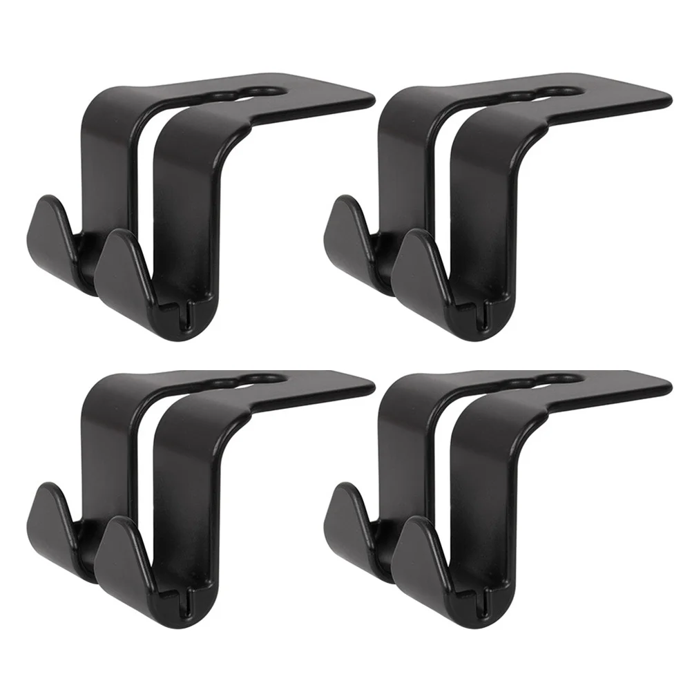 

4 Pcs Hook up Car Headrest Hanger Auto Hooks Universal Storage Hangers Double for Vehicle Seat Back Metal Clothes Backrest