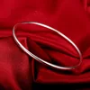 Silver Plating Bangles 3mm Thick Silver Color Bracelet Circular Can Wear Multiple Pieces Of Better Effect Women'S Jewelry 6