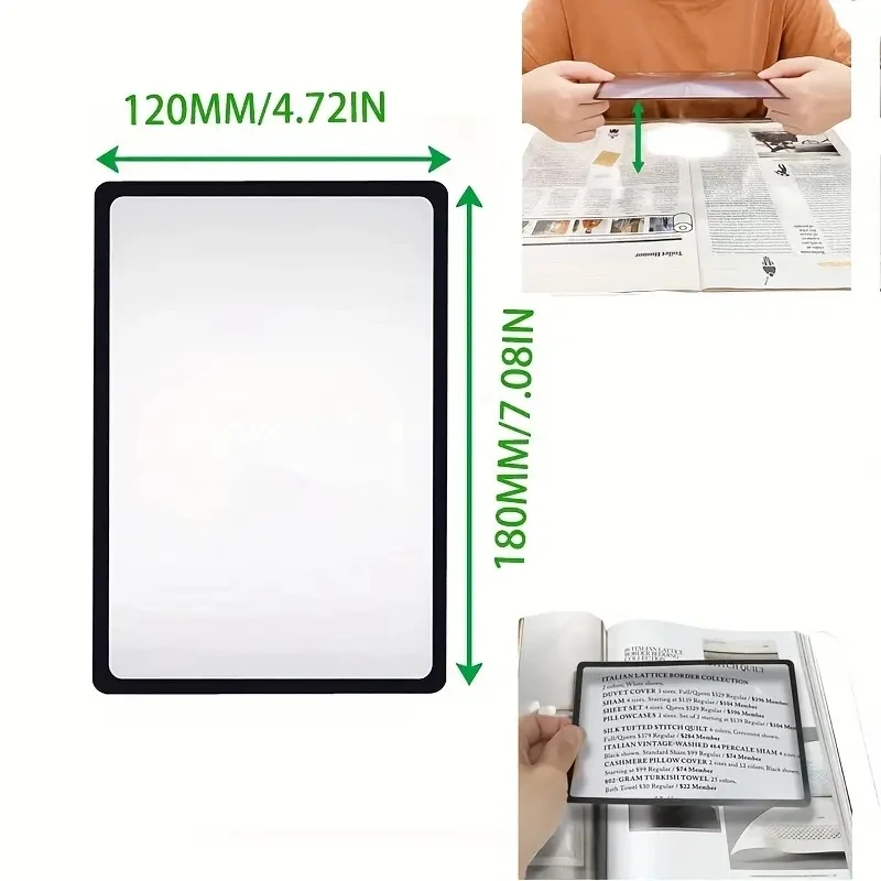 Magnifying Glass 3X Ultra-Thin Card Reading PVC Magnifying Glass Large Area For The Elderly 180X120MM