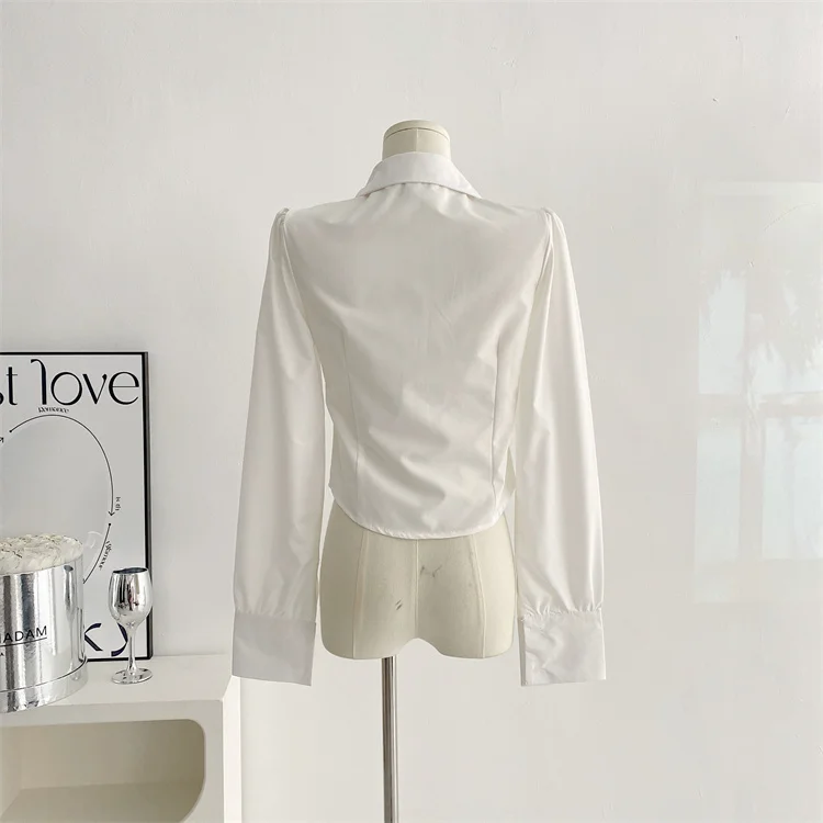 Y2K 3 Piece Set Women Cropped Coat + Long Sleeve Shirt + High Waist Halter Ruffles Mini Dress Korean Chic Fashion Sexy Outfits