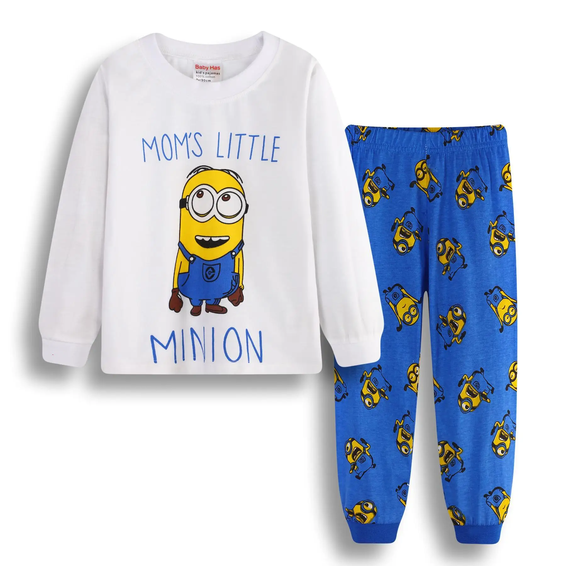 thumbnail image 3 of Conjunto de pijama de algodón de manga larga para niños con dibujos animados periféricos de la serie de animación de los Minions de Mi villano favorito, bonito regalo para el hogar, 3 of 5