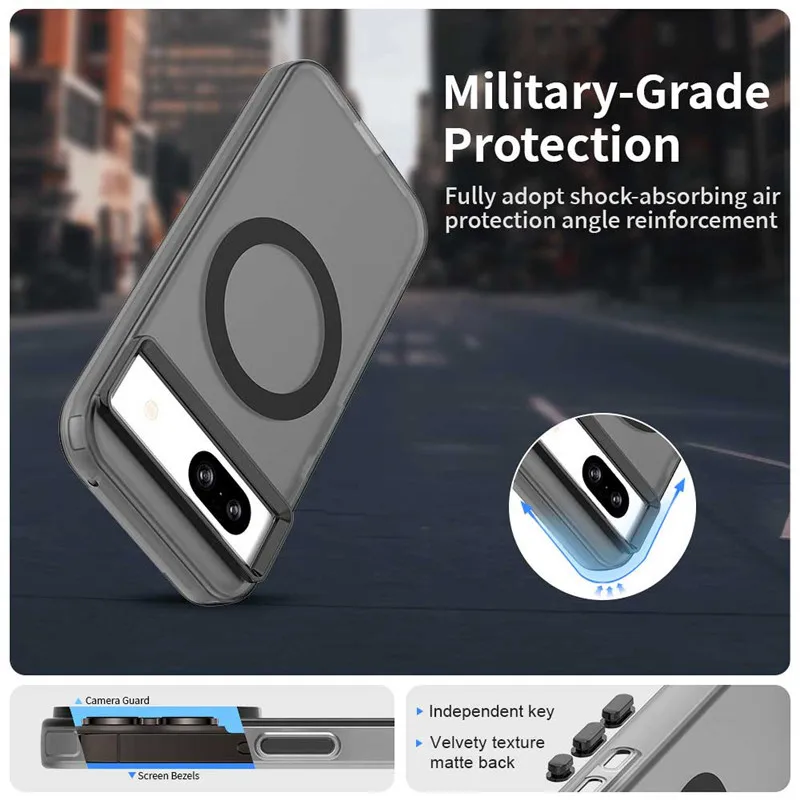 Translucent Candy Color Matte Magnetic Shockproof Protective Phone Case Cover
