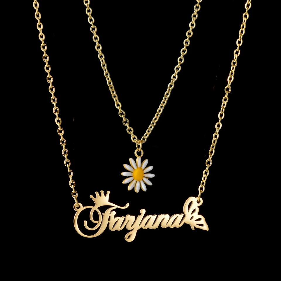 Acheerup Customized Name Necklace for Women Stainless Steel
