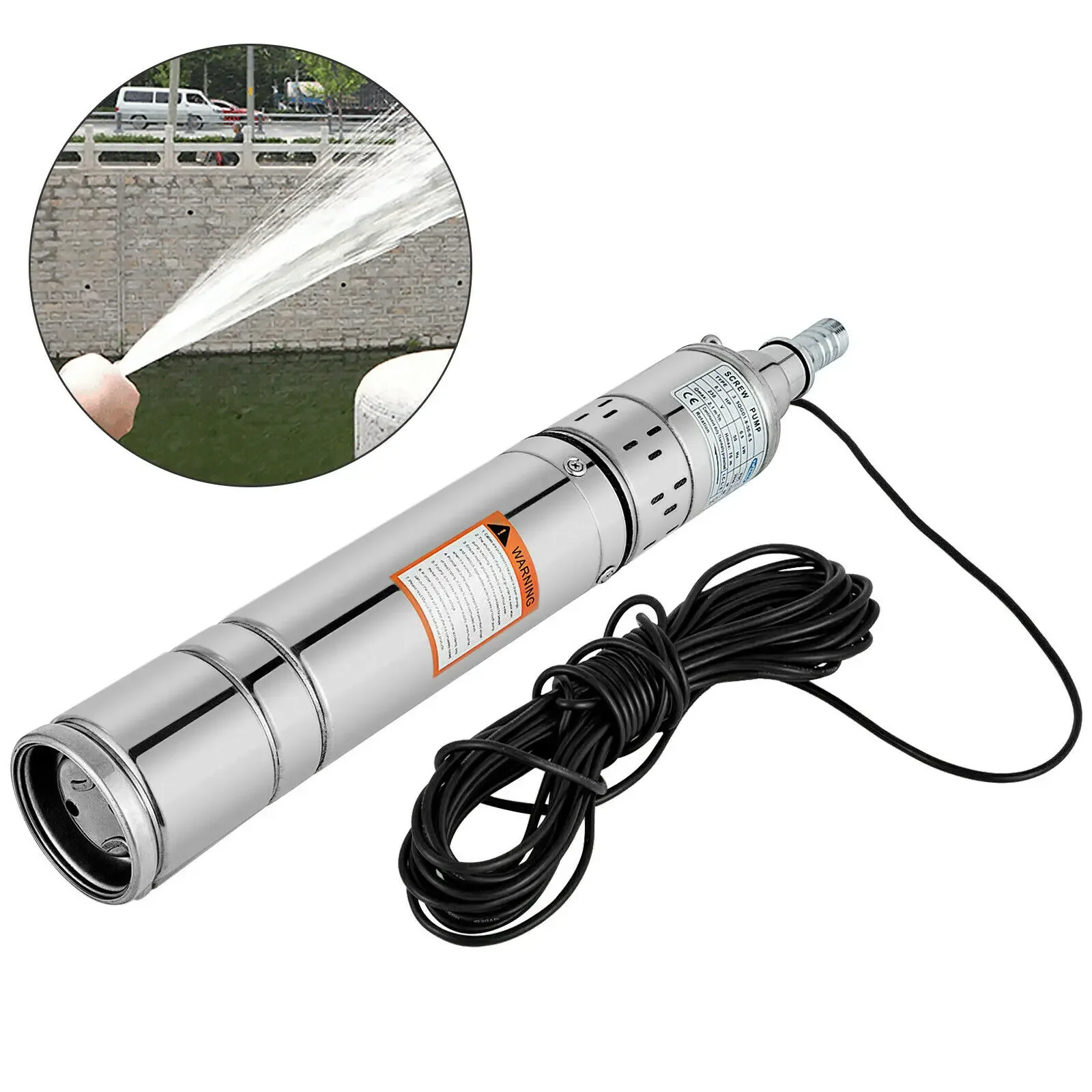 ปั๊มน้ำบาดาลแบบจุ่มใต้น้ำ 60 เมตร 1100 วัตต์ แรงดันสูง 220 โวลต์ สำหรับสวน บ้าน การเกษตร ระบบชลประทาน ปั๊มน้ำพลังงานแสงอาทิตย์ สแตนเลส 1