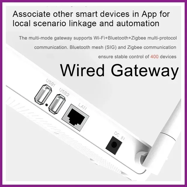 Tuya Zigbee 3.0 Hub, Wired Bluetooth Gateway, Multi-Mode Smart Life Bridg 4