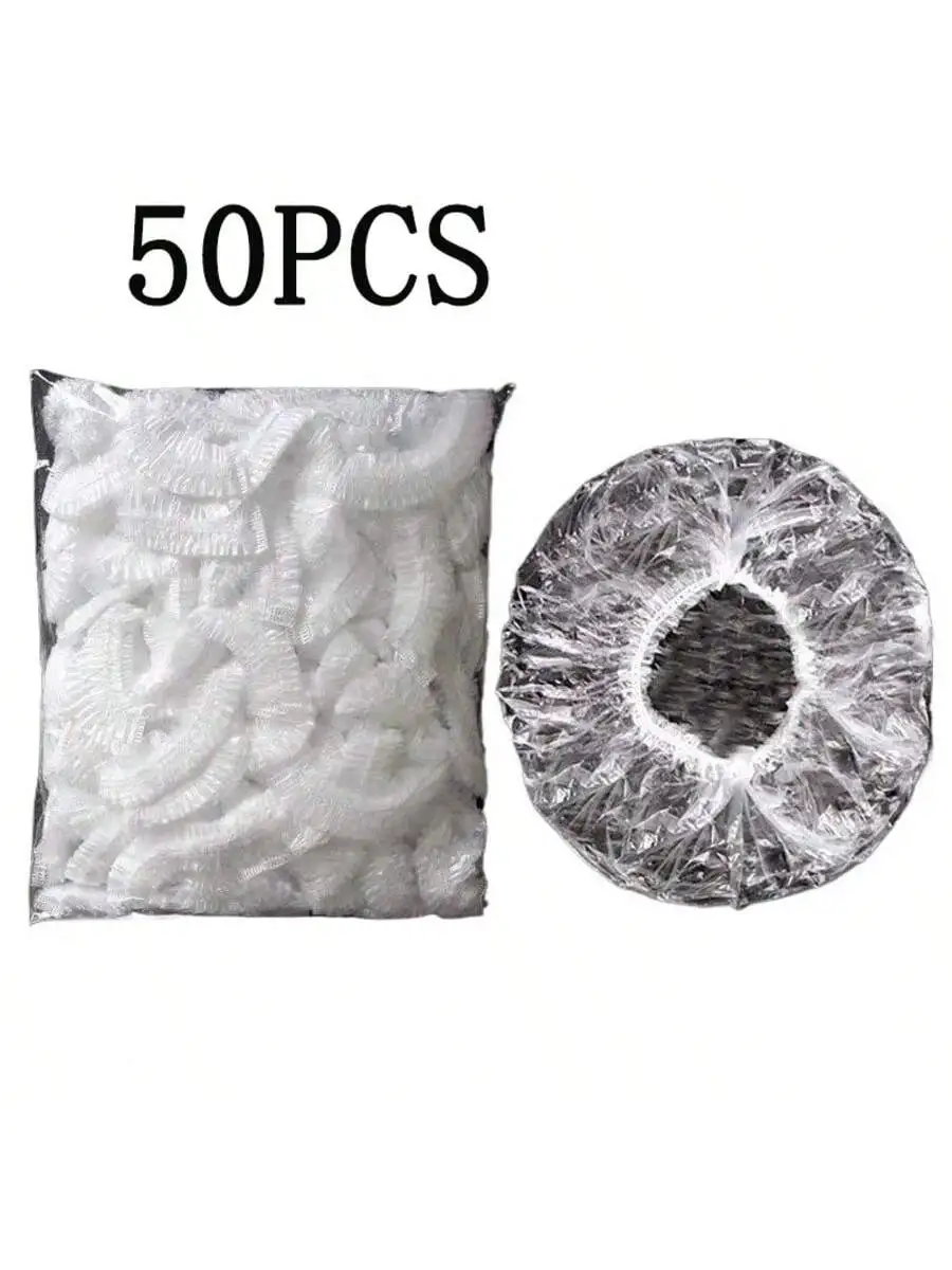 قبعة دش للاستعمال مرة واحدة، غطاء رأس، شكل شريط فم مرن، بلاستيك، بولي ايثيلين سميك، صالون شعر، صبغ شعر، صالون شعر، فندق، استخدام الدش