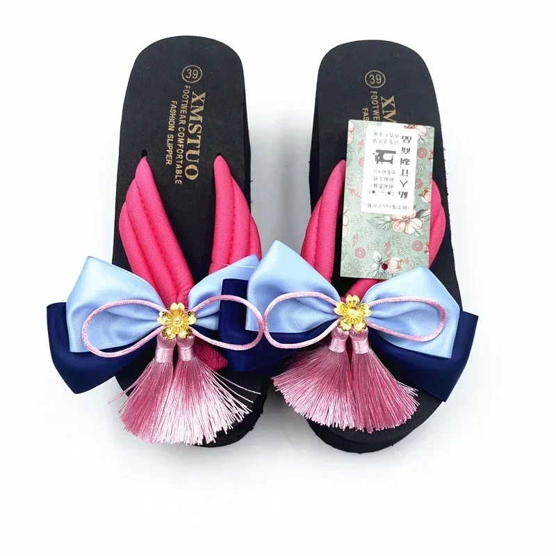 New Game Genshin Impact Kamisato Ayaka Cosplay Shoes Halloween Party Bow Accessories Prop