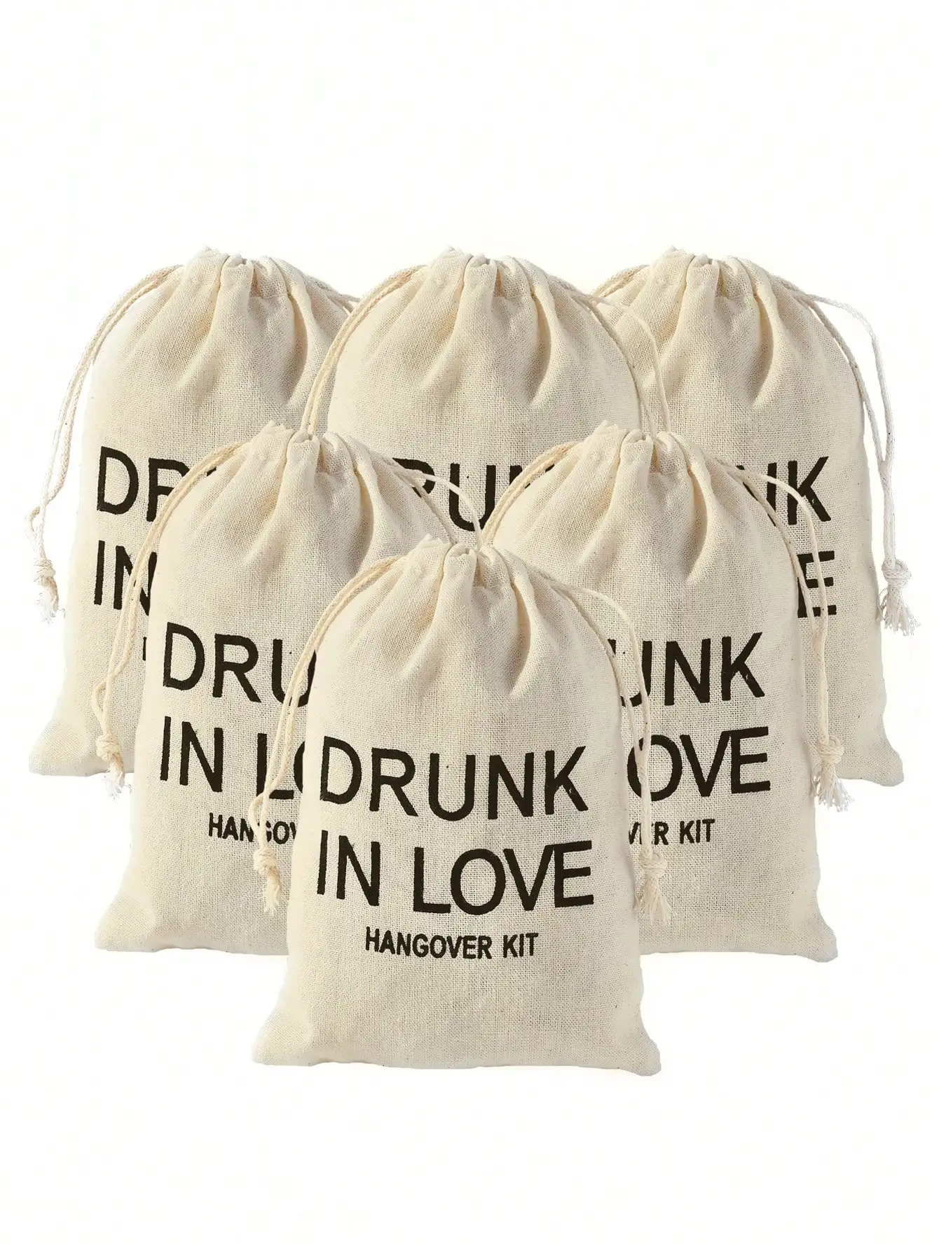 6pcs-Hangover Kit Gunny Bag, First Aid Packaging for Single Wedding Party Supplies DIY Decoration