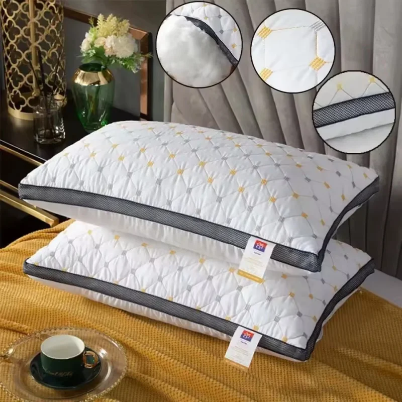 Neck Pillow 1pc Hotel's Same Feather Cotton Pillow Core Three-dimensional Neck Pillow For Sleeping Bedroom Dormitory Hotel Applicable