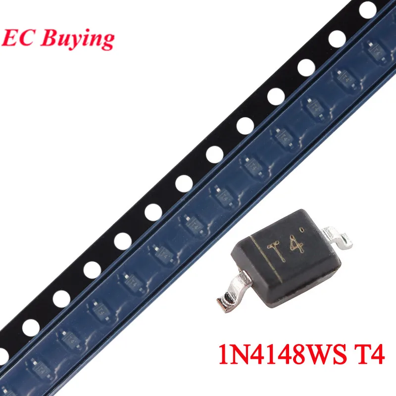 10 unids/lote) 1N4148WS IN4148WS T4 SOD323/0805 interruptor de diodo