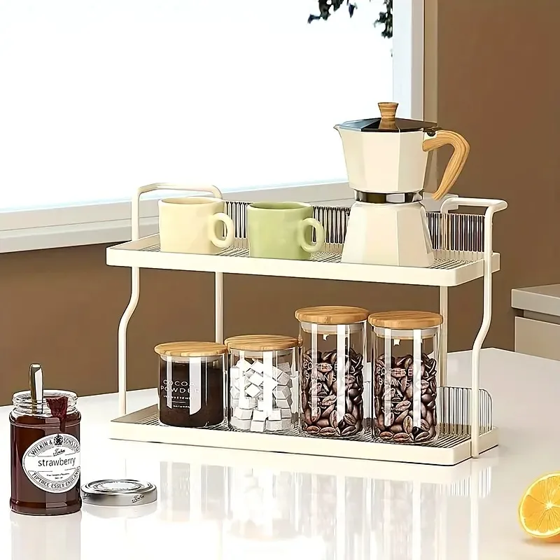 Light Luxury Multi-layer Storage Rack Water Cup Tea Cup Glass Rack Desktop Countertop Storage Rack Dining Table Storage Racks 4