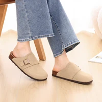 Sabots Shevalues en liège pour femmes, mules en daim de vache avec soutien de la voûte plantaire, tongs de plage confortables, chaussures unisexes tendance 3