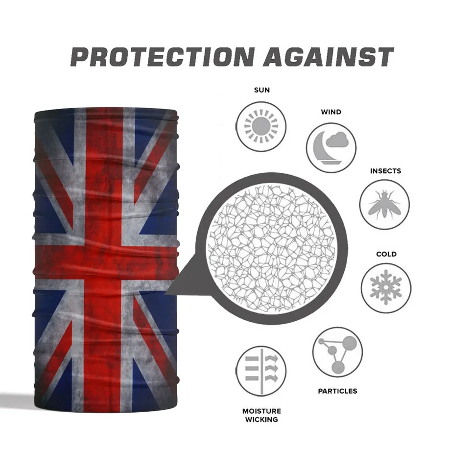 Snood Maschera Viso Generise In Poliestere Bianco | Unisex Antivento | Prodotto Nel Regno Unito | Multiuso Per Collo E Testa - 6