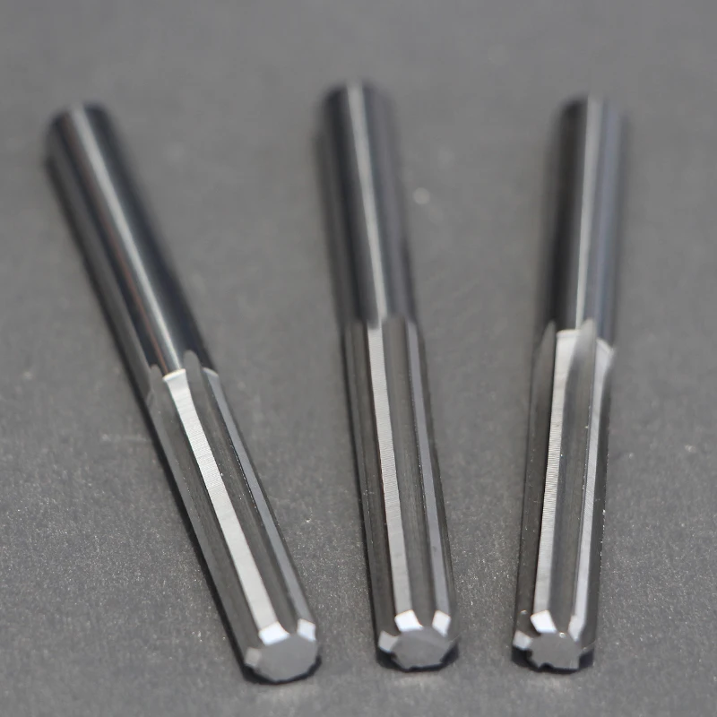 YZH Carbide Machine Reamer HRC50 Uncoated Straight Groove 4/6F Tolerance H7 Harened Steel Metal Cutter CNC Inner Hole 4 6 8 10mm