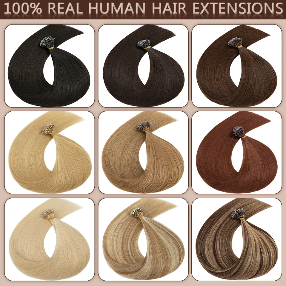 S-noilte 1g/strand Nano Rings Micro Links estensioni dei capelli capelli umani doppi disegnati 50 pezzi Nano Bead Prebonded 22 "biondo dritto - immagine 4