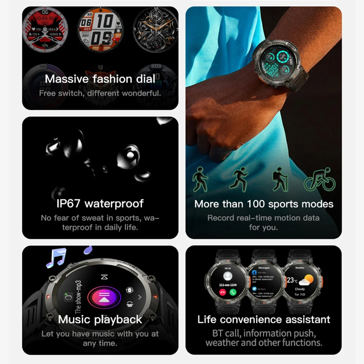 Ʈ ġ  ǰ ͸ ɹڼ ޴  ÷, 1.45 ġ 360x360 ȼ, 300mAh Ʈ ġ, 2024 ǰ