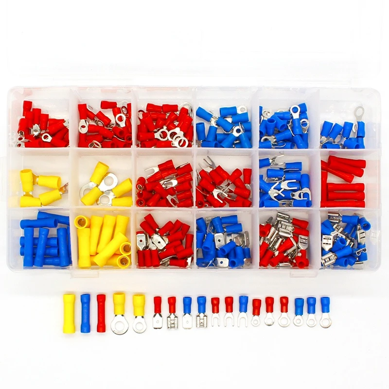 300pcs-Electrical-Wire-Crimp-Terminals-Kit-Insulated-Terminator-Spade ...