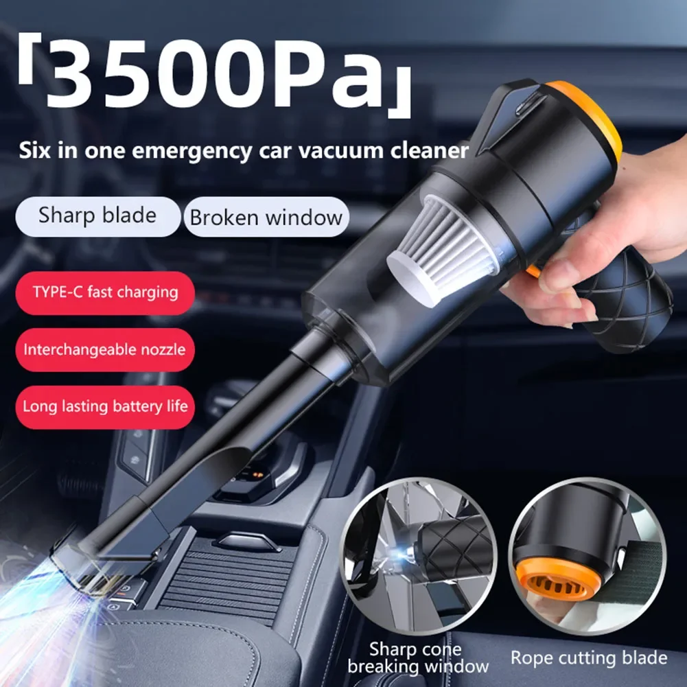 Wireless Car Vacuum 1200mAh Car Vacuum Dust Buster USB Charging 3500pa Suction Portable Cleaner Cordless Handheld Cleaner