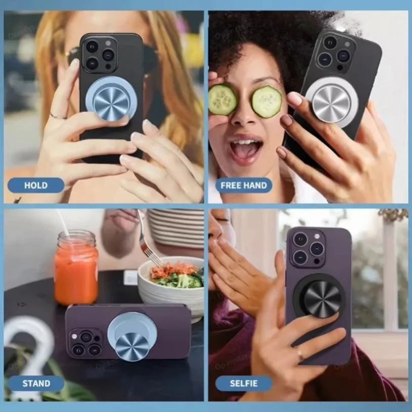 52 Magnet Magnetic Folding Mobile Phone Grip Holder Socket Pocket For Magnetic iPhone Samsung Safe Ring Finger Expanding Stand