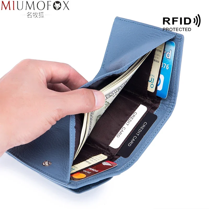 Women's Genuine Leather Fashion Wallet with Mini Coin Pocket and RFID Blocking