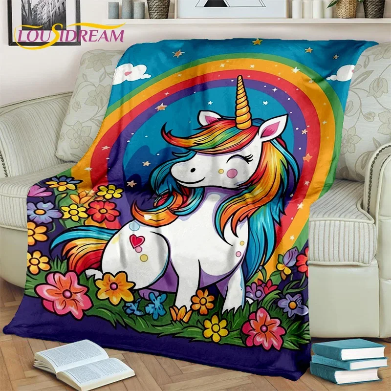 3D Cartoon Cute Unicorn Girl Birthday Gift Blanket,Soft Throw Blanket for Home Bedroom Bed Sofa Picnic Travel Cover Blanket Kids 4