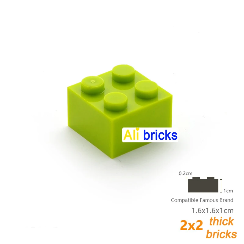 500pcs 2x2 도트 대량 빌딩 블록 두꺼운 피규어 벽돌 교육 크리 에이 티브 플라스틱 장난감 어린이를위한 3003 호환
