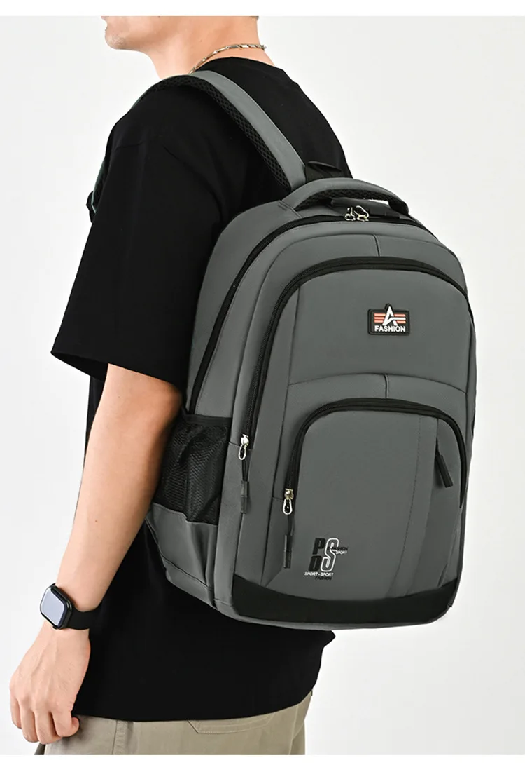 2026 Einfacher Freizeitrucksack für Männer, geeignet für Schüler der Mittel- und Oberstufe, große Kapazität, doppelter Schulterrucksack für Reisen – Detail 23