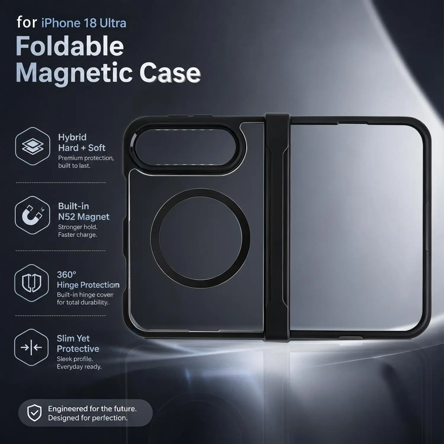 Matte Magnetic Shell Cover with Hinge Protection and MagSafe Compatibility