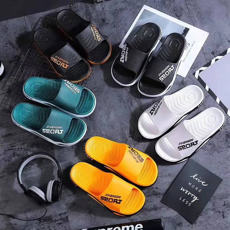 New Summer Soft Sole Slippers Fashion Personality Home Bathe Sandals Anti Slip Durable Men's Beach Outdoor Plus Size Flip Flops