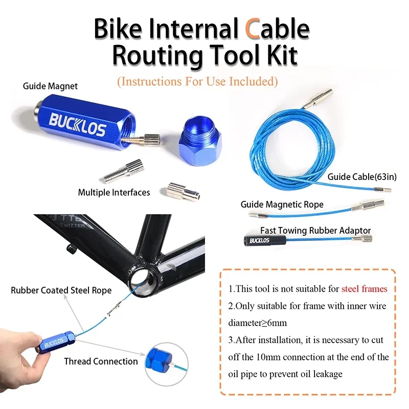 BUCKLOS Bike Internal Cable Routing Tool with Magnet Install Bicycle Too lMtb Brake Derailleur Shifter House Inner Cable Guide