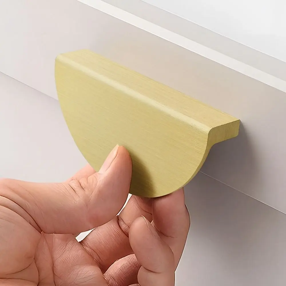 Description Picture 5 of item1Pc Half Moon Handle Semicircle  Cabinet Door Knobs Aluminum Alloy Invisible Clasp Drawer Pull Handles Furniture Hardware