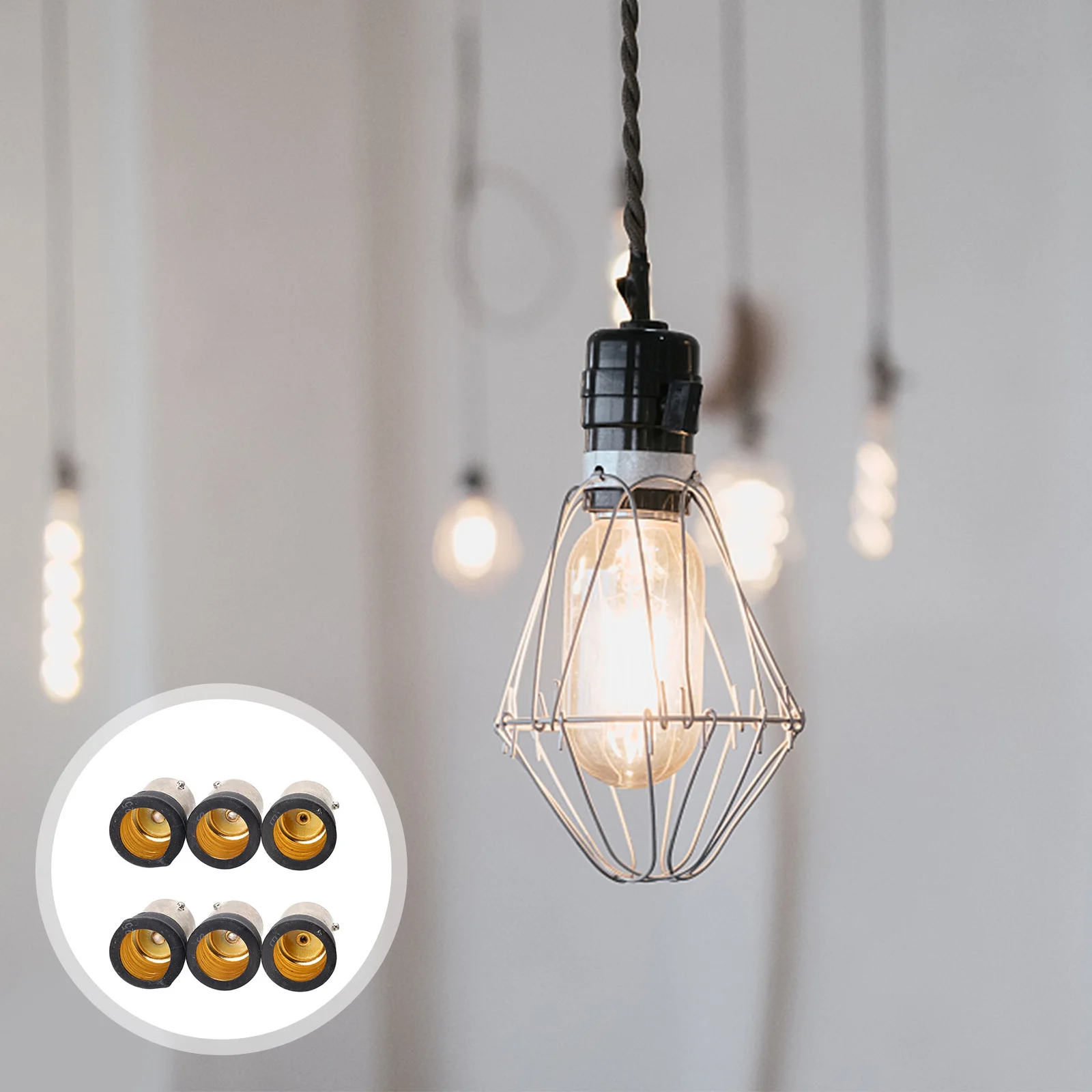 

6 Pcs Lampholder Converter LED Light Bulb Socket Lamps Converters Adapter Plastic B15 to E14 Base