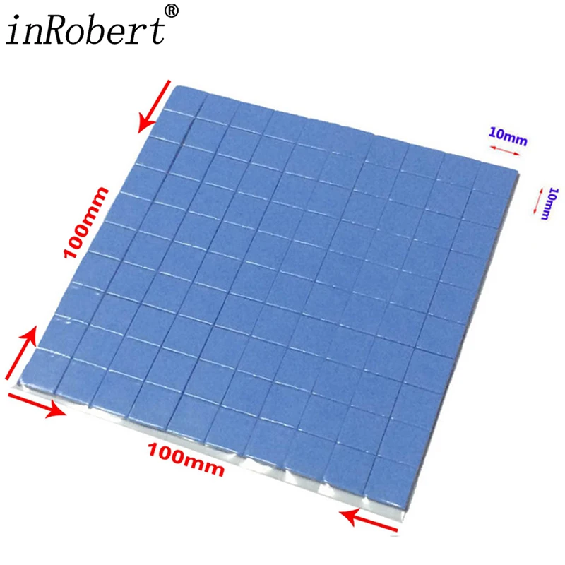 100PCS 3W/mK Thermal Conductivity Thermal Pad 10x10x1mm CPU Heatsink Cooling Conductive Silicone Pad Pads