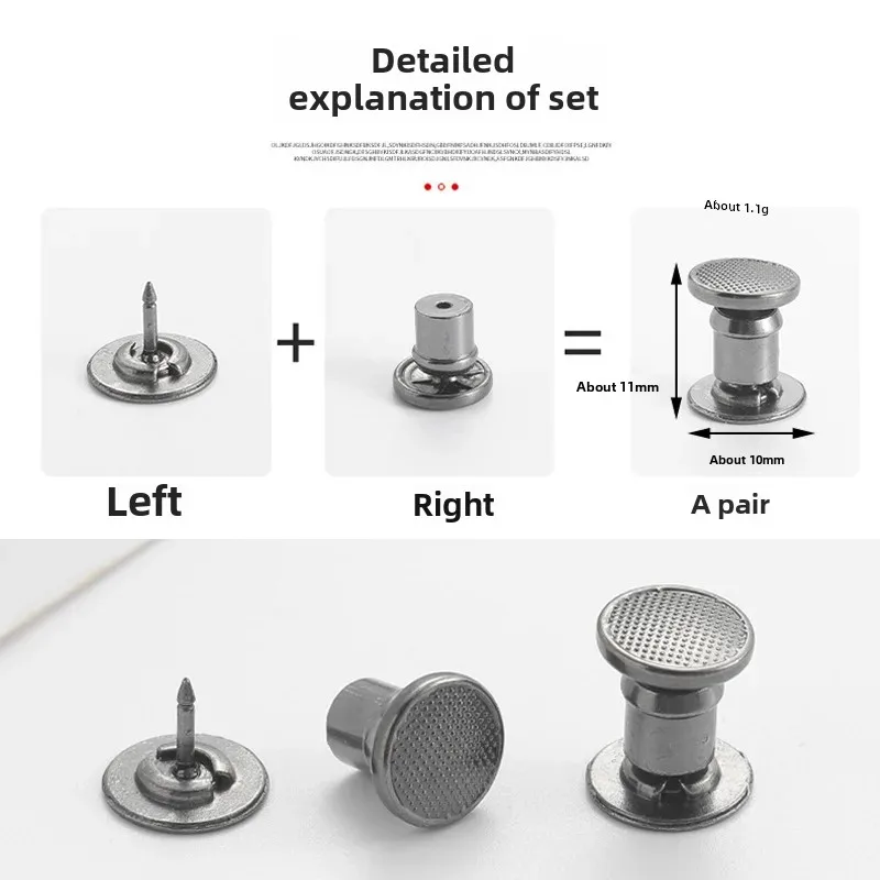 Multi-Functional Flat Bottom Metal Button Sleeves Removable And Adjustable Bag Hat Universal Metal Buckle Clothing Accessories S