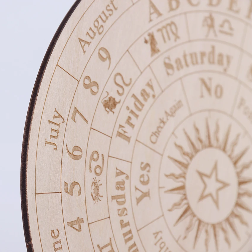 Wooden Twelve Constellation Divination Pendulum Board Sign Home Decor Star Sun Moon Altar Message Board Meditation Ornaments
