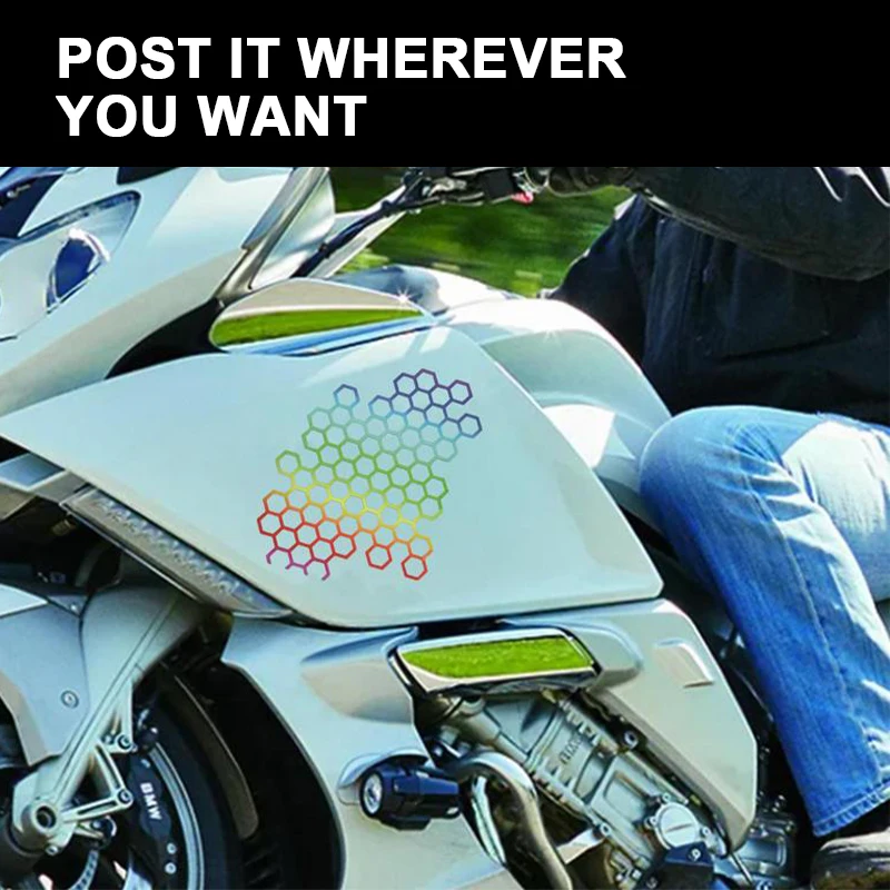 Motorcycle Stickers Universal for Motorcycle Scooter Electric Bicycle Decorative Film Honeycomb Helmet Decals