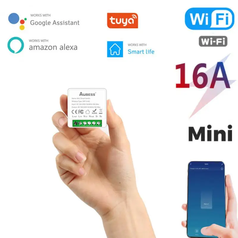 

Умный мини-выключатель AUBESS 16 А с поддержкой Wi-Fi