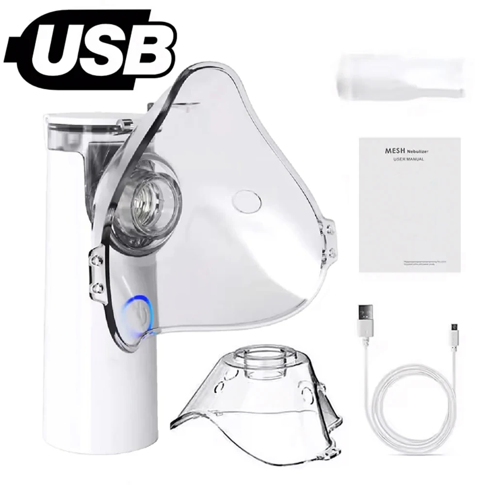 Міні-небулайзер Ручний портативний розпилювач Медичний безшумний інгалятор Кашель Астма Зволожувач повітря для дорослих дітей Маска Перезаряджуваний небулайзер
