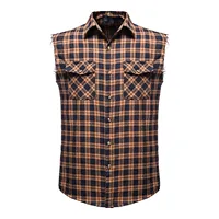 Summer Men's Sleeveless Loose Turn-down Collar Vest Shirts Casual Single-breasted Plaid Printed Shirt Plus Size Tank Tops#g3 - Image 4