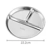 Stainless Steel Divided Dinner Tray Snack Food Serving Tray Home Kitchen Supplies Kids Adult Lunch Container For School Canteen 6