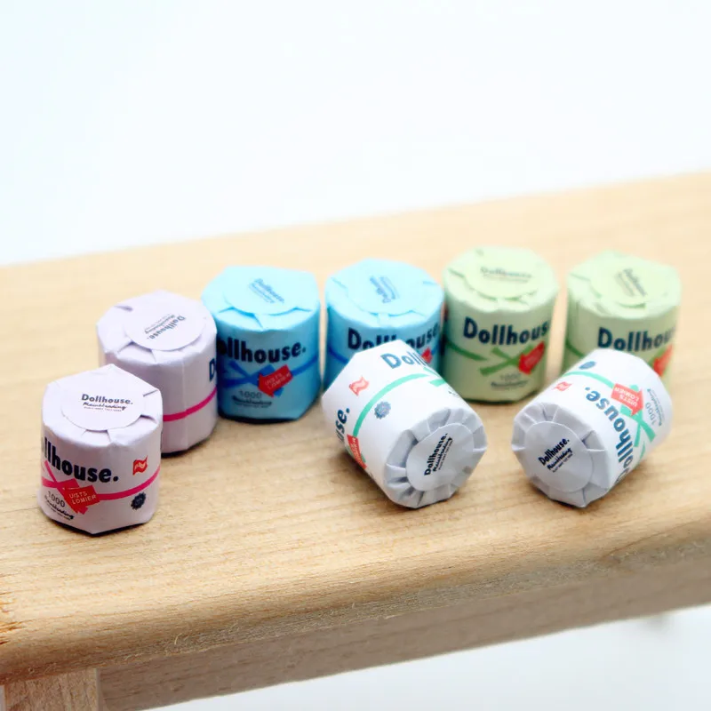 Description Picture 3 of item3pcs Dollhouse Paper Towel Tearable Mini Roll Toilet Paper 1:12 1:6 Miniature Model Scene Doll Accessories Home Decor Decoracion
