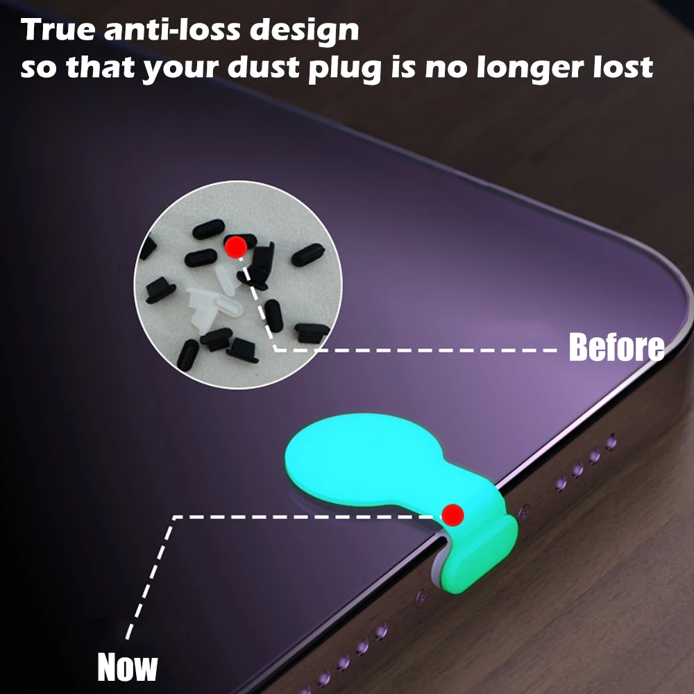 Luminous Dustproof Protective Charging Port Covers