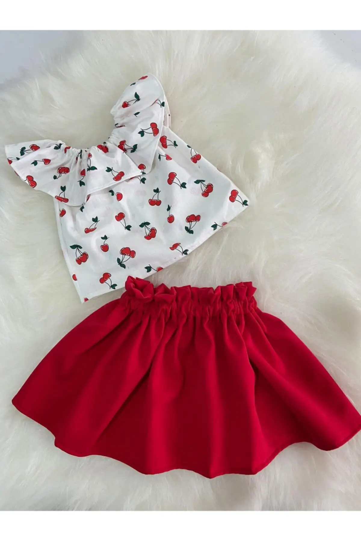 

Newborn Baby Rompers Cherry Pattern Skirt Blouse Set Babies Overalls Baby Suit Dress Sets Toddler Baby Boys Girls Clothing Cute