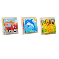 Six - Sided Wooden Puzzle Cube Tray - Educational & Fun Game (NB250C4 - 1set)