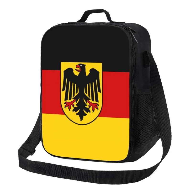 

Germany Flag Insulated Bags for Women German Patriotic Portable Thermal Cooler Food Lunch Box Kids School Children