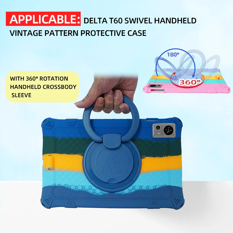 Capa de Silicone Macia para Teclast T60 360 Rotativa Capa Suporte com Alça de Punho Alça de Ombro Kids Funny Capa 12 Pol - Imagem 6