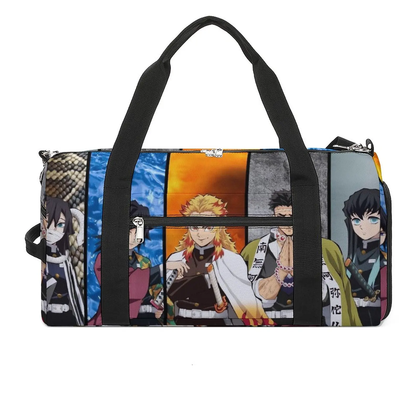 

Demon Slayer Gym Bag Kimetsu No Yaiba Weekend Sports Bags Large Capacity Luggage Design Handbag Novelty Fitness Bag For Male